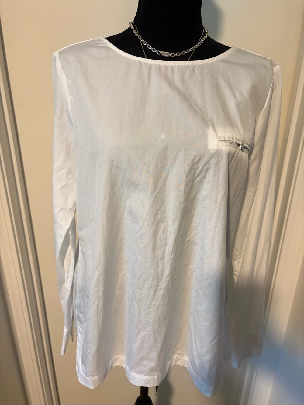 J Crew White Long-Sleeve top